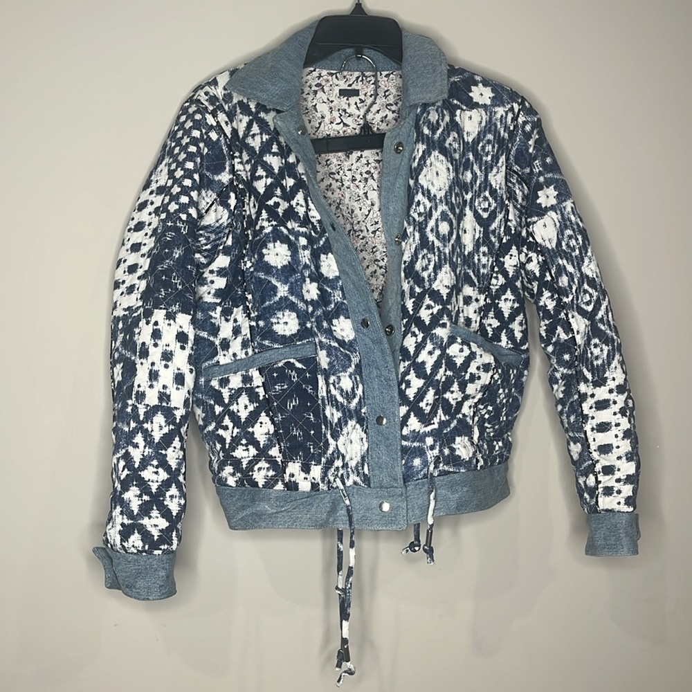 EUC! Blank NYC x Anthropologie reversible printed jacket. Sz XS